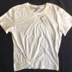 NWT Derek Lam 10 Crosby White Cody Twist Tee, L